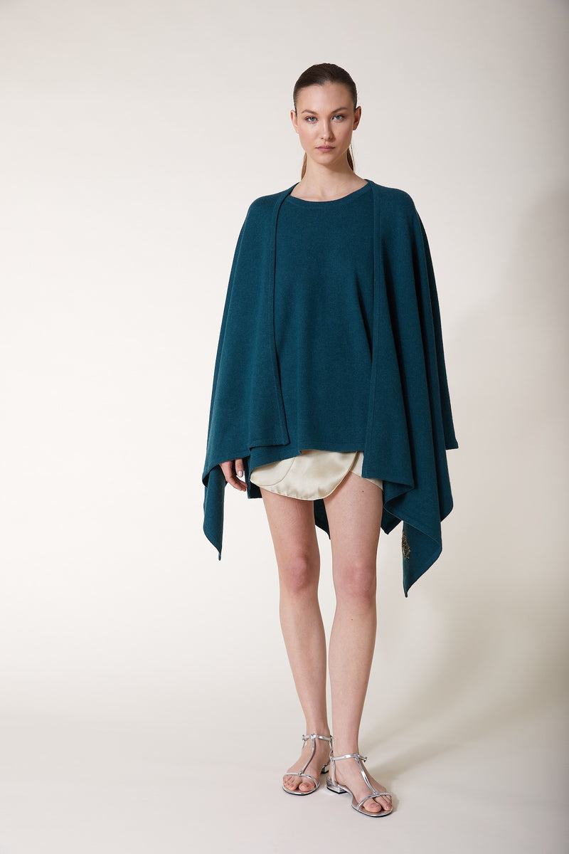 ADALIA KNIT – Cashmere Knit Cape Green