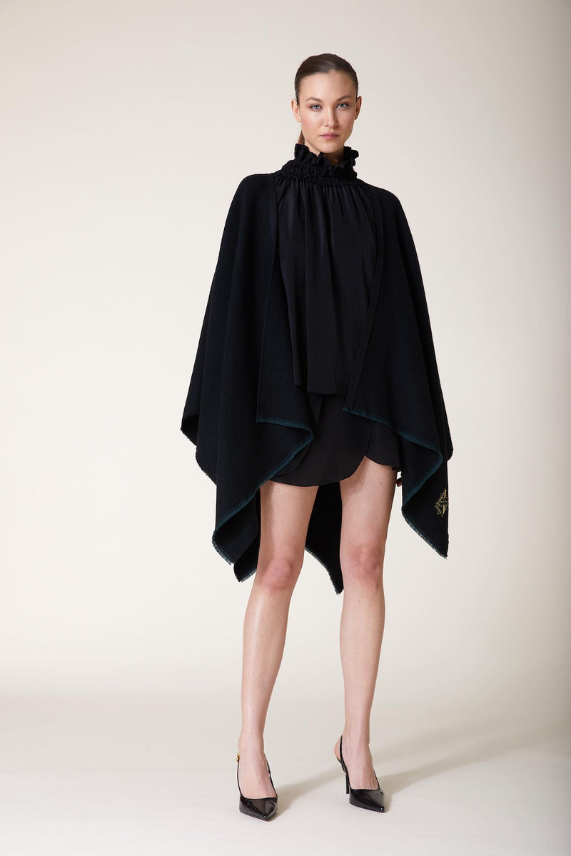 ADALIA Cashmere Cape — Black - Black