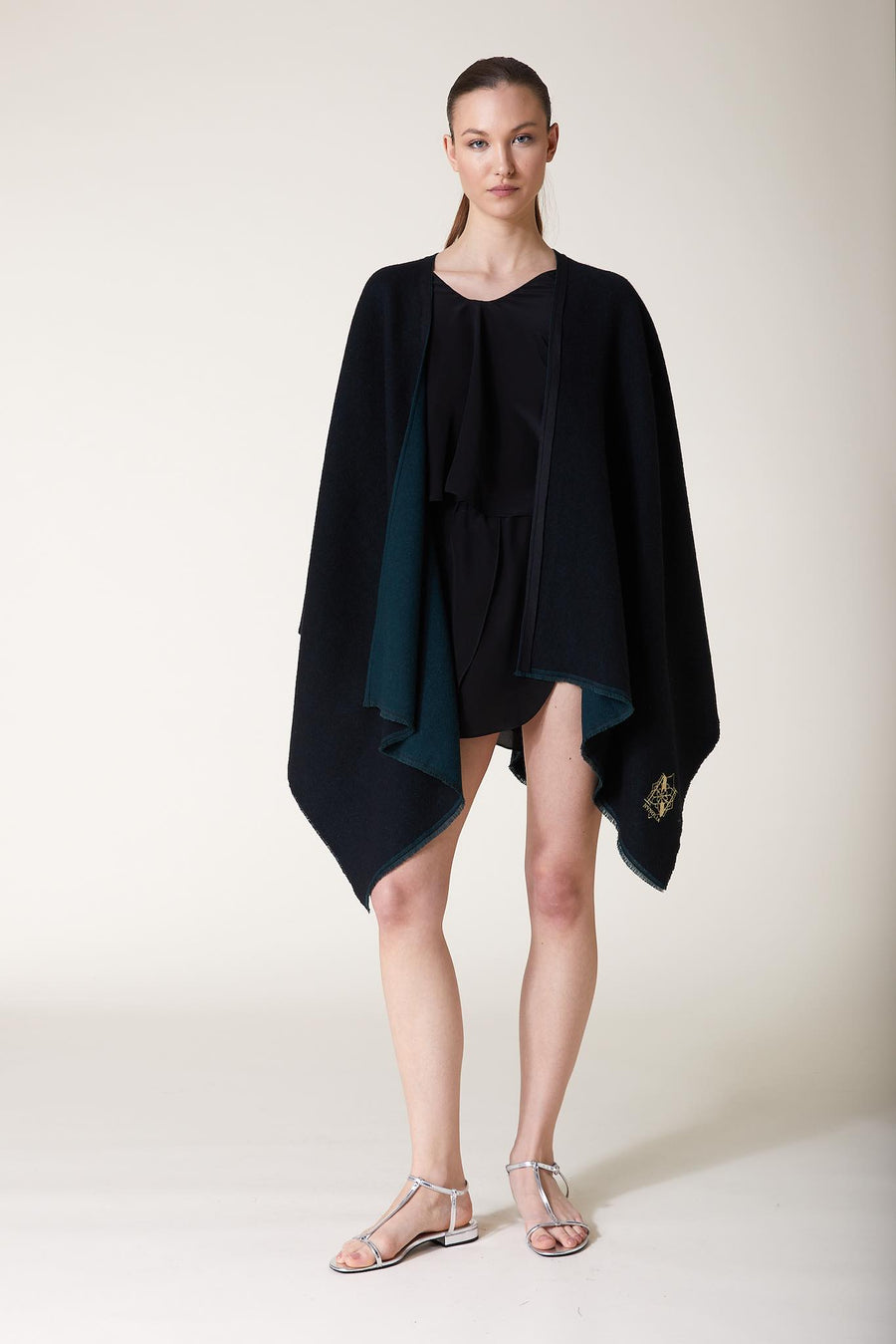 ADALIA Cape — Black – Forest Green