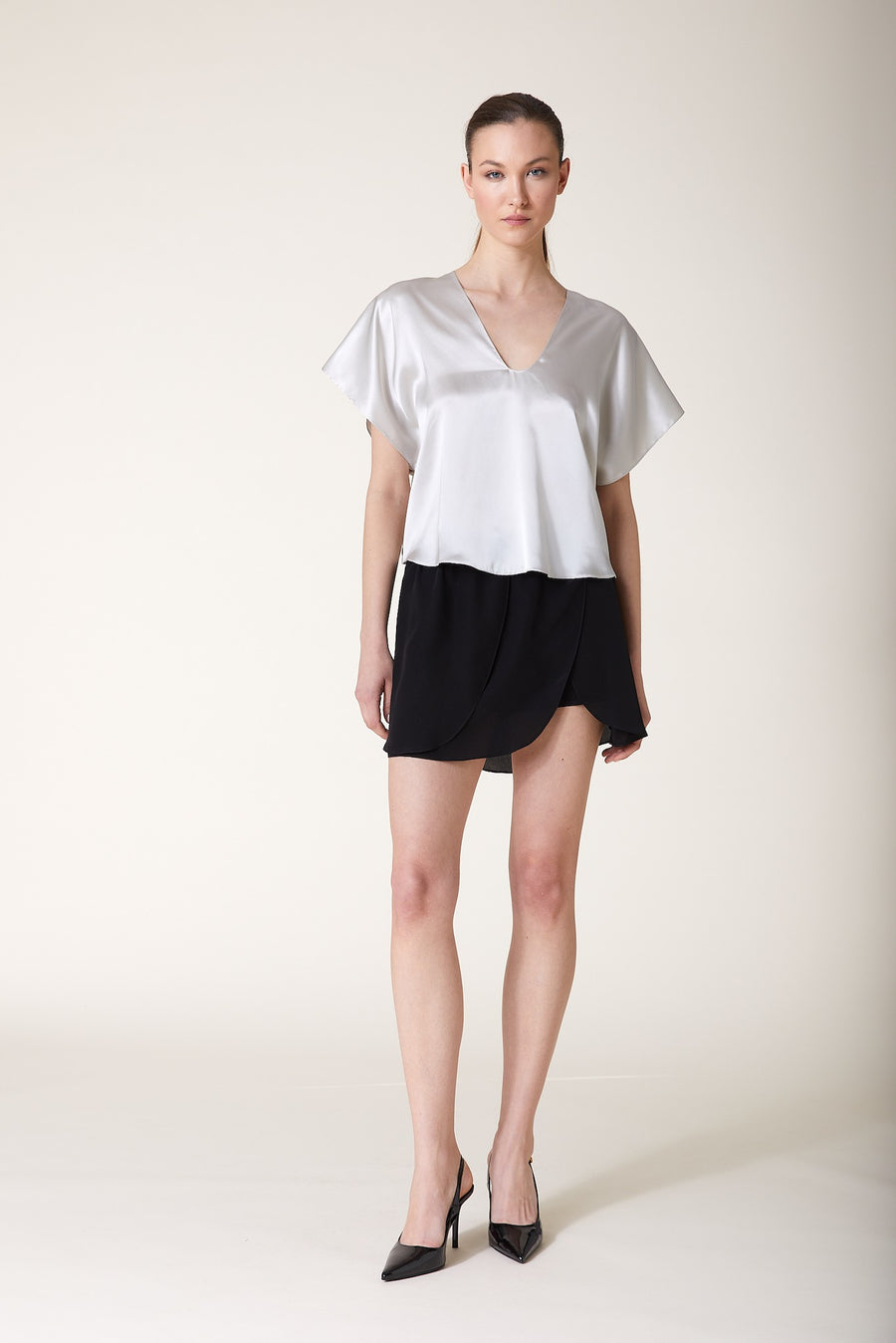 PIERIS Blouse — Silver Satin