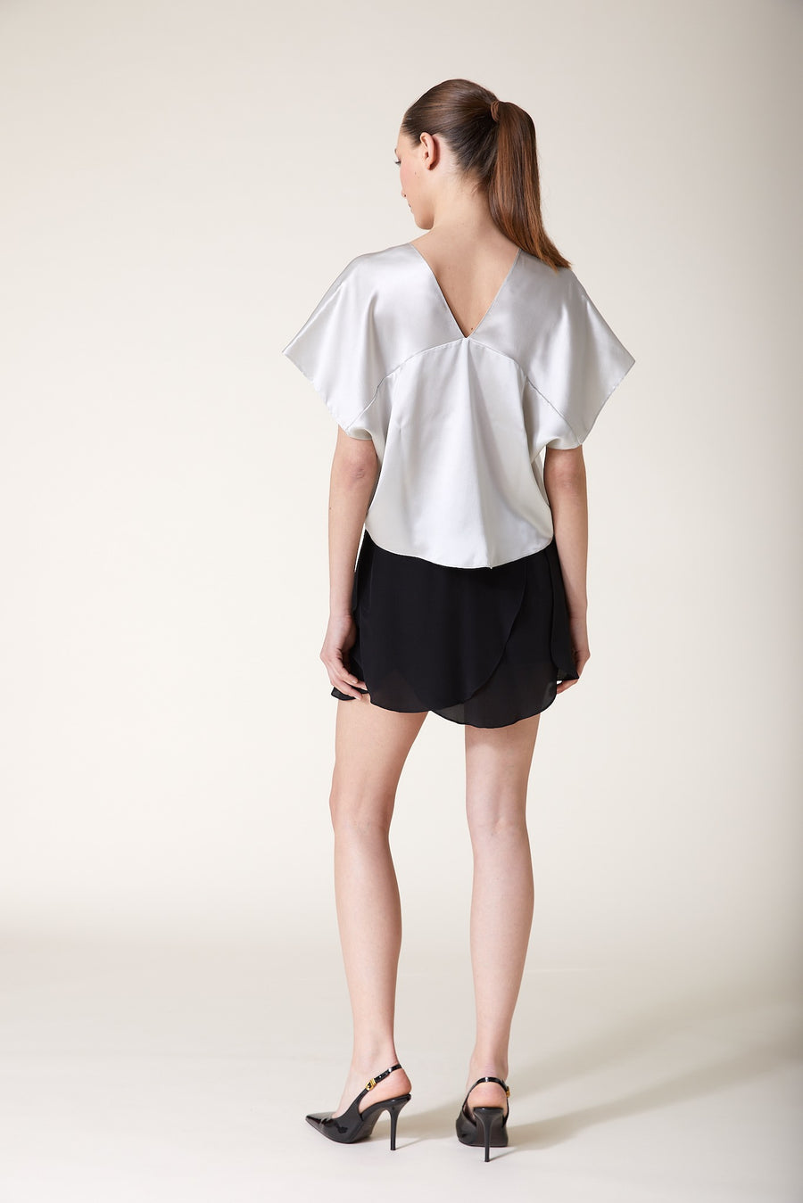 PIERIS Blouse — Silver Satin