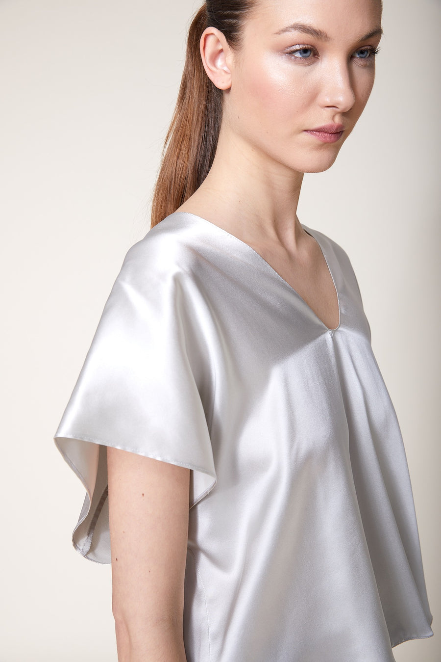 PIERIS Blouse — Silver Satin
