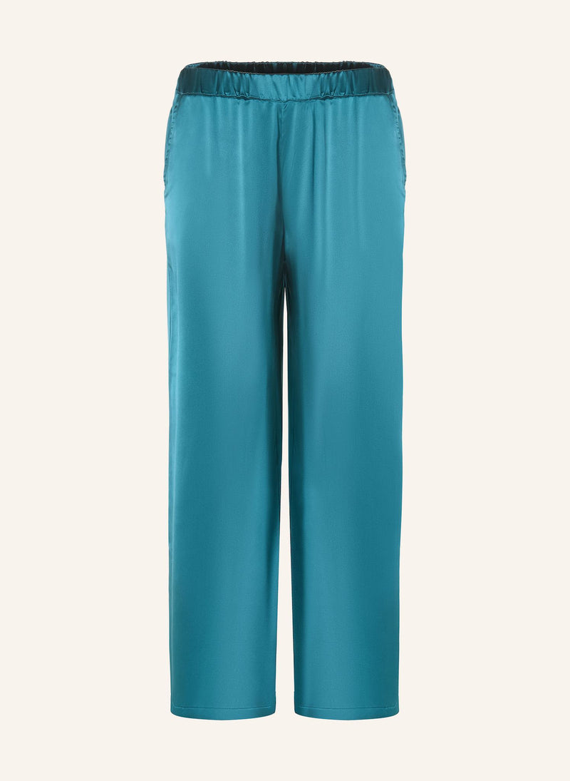 Pants with Pockets — Petrol Satin