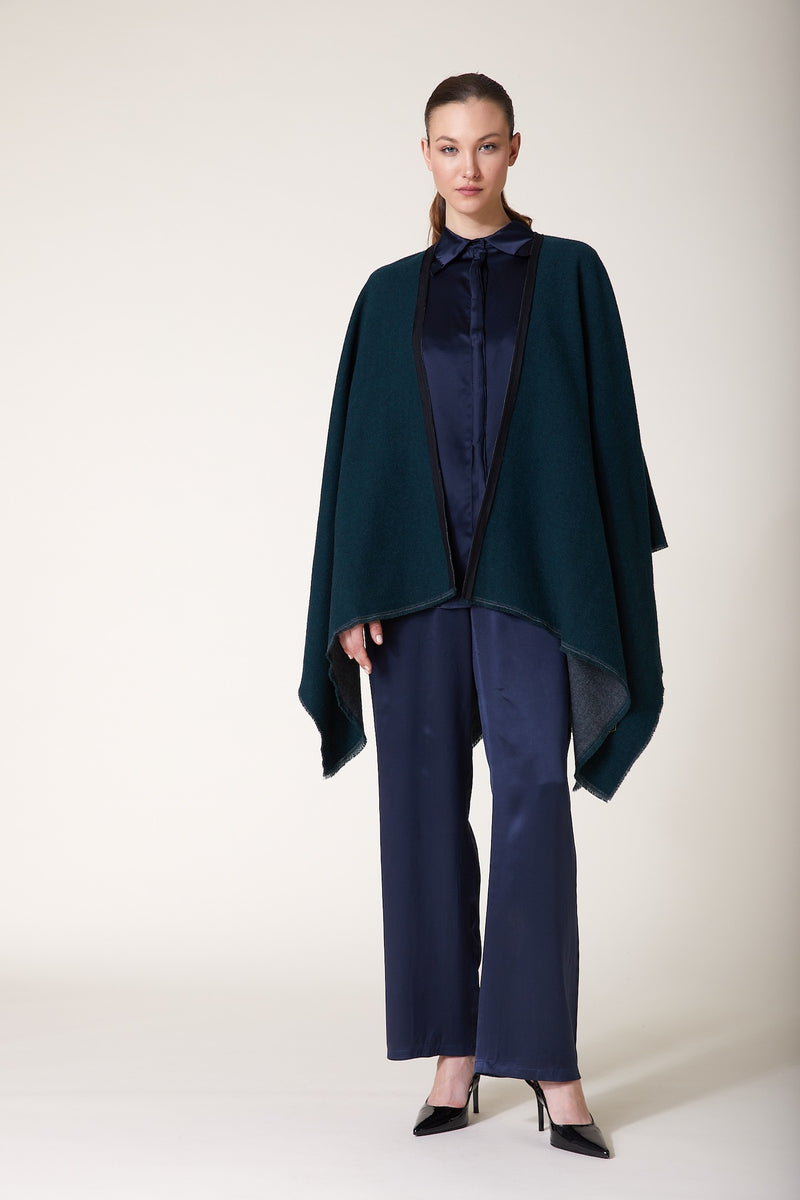 Shirt Blouse — Night Blue Satin